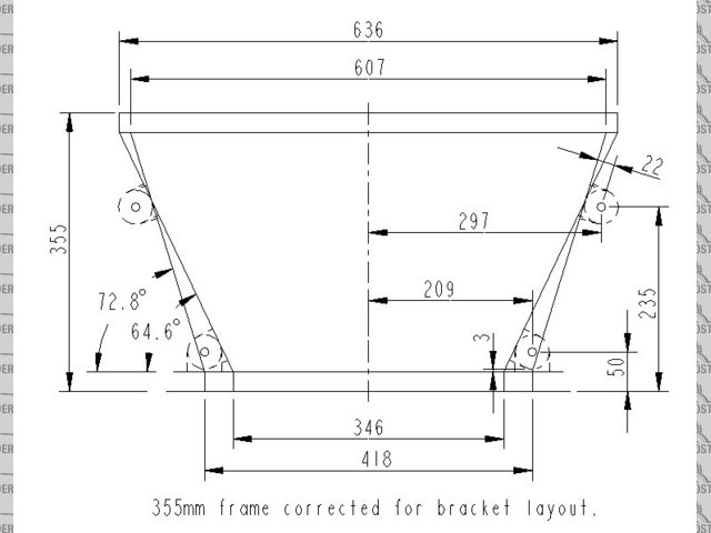 Drawing of 355mm front and brackets