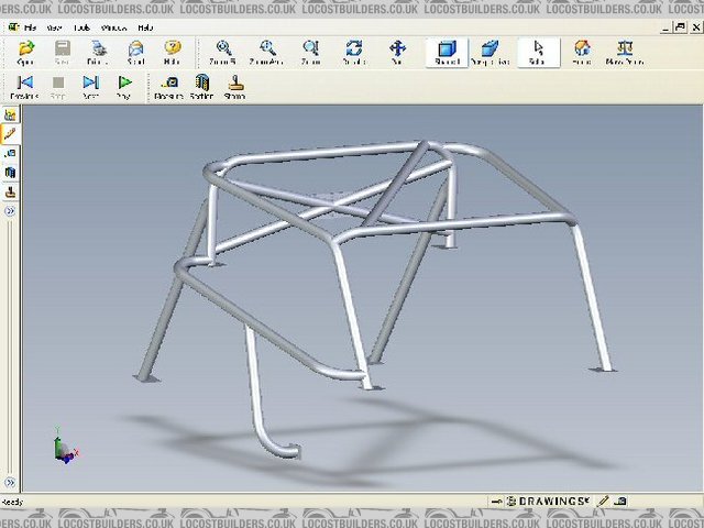 The procomp LA full rollcage that has been fully fia certificated INC it's mountings complete whith the chassis.