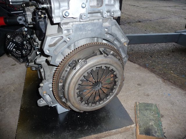 Flywheel and clutch fitted