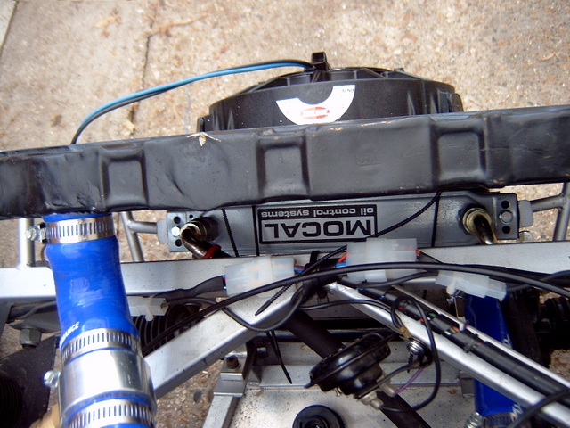Oil cooler, rad and fan in position